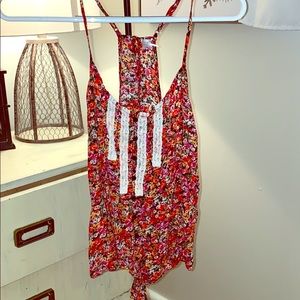 Front tie, spaghetti strap crop